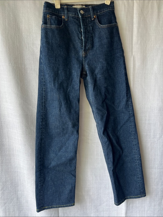 Everlane Denim - Everlane High-Rise Dark Blue Straight-Leg Jeans Size 25 “The Way-High Jean”